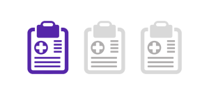 Graphic showing three clipboards and one is in purple