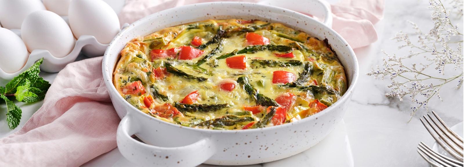 Roasted Asparagus and Pepper Crustless Quiche