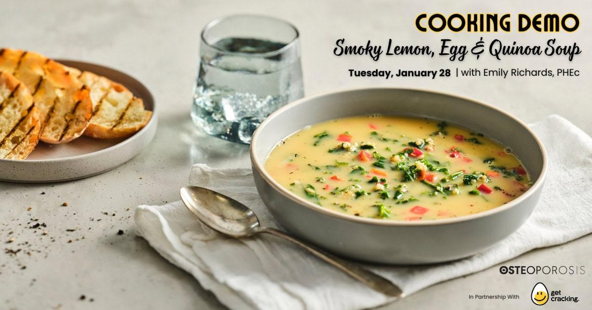 Smoky Lemon Egg & Quinoa Soup