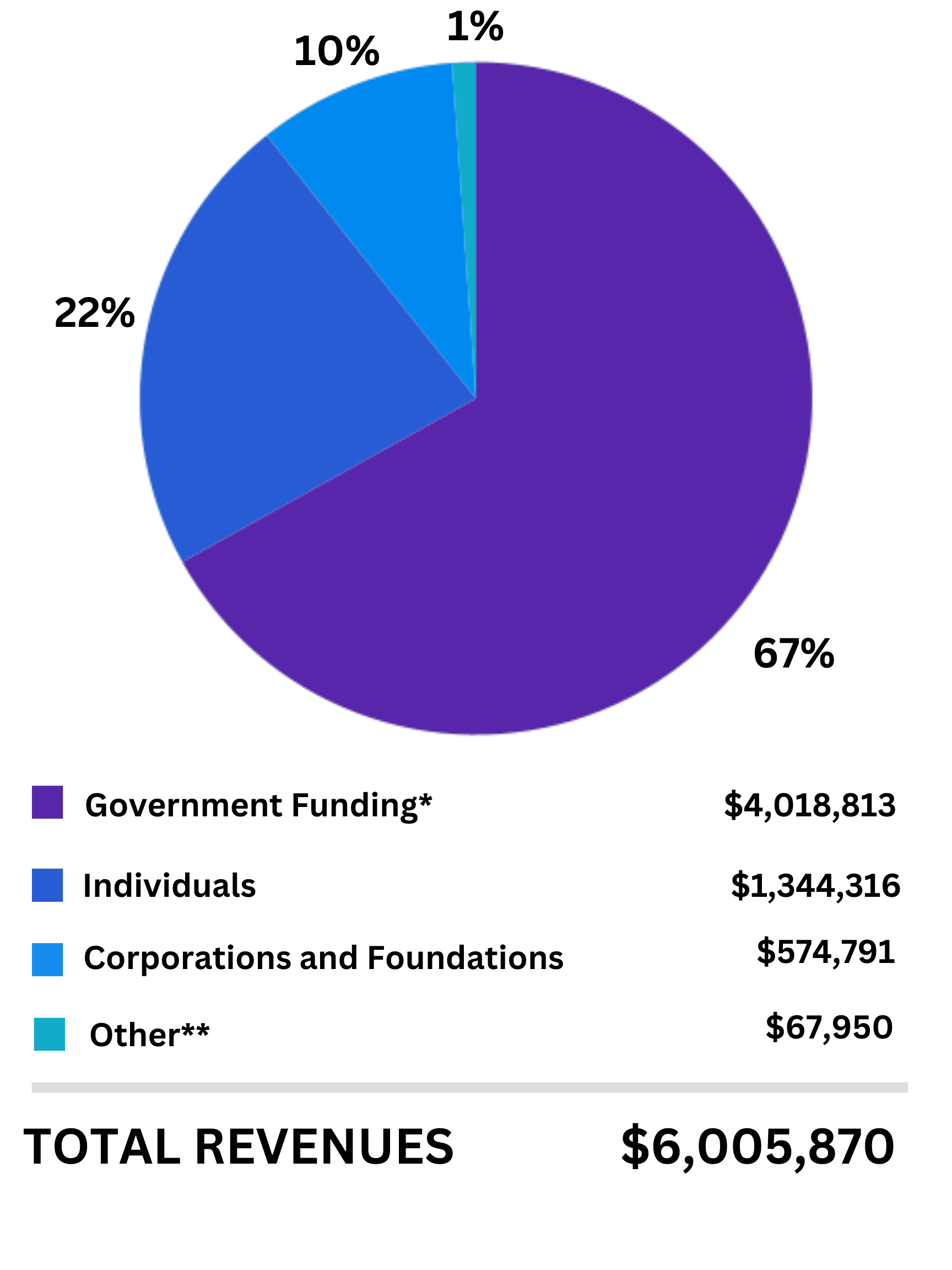 2023 - 2024 Revenue Pie Chart