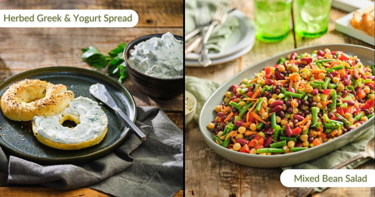 Herbed Greek and Yogurt Spread and Mixed Bean Salad