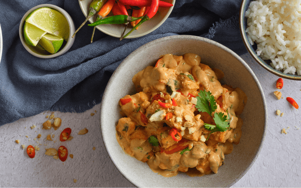 Thai vegan curry in a bowl